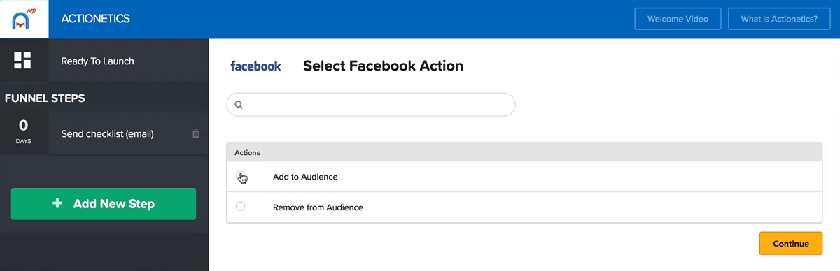 actionectics md fb messenger retargeting clickfunnels