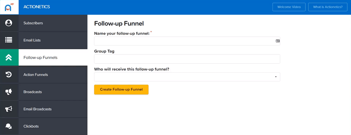 actionetics md add new follow-up funnel