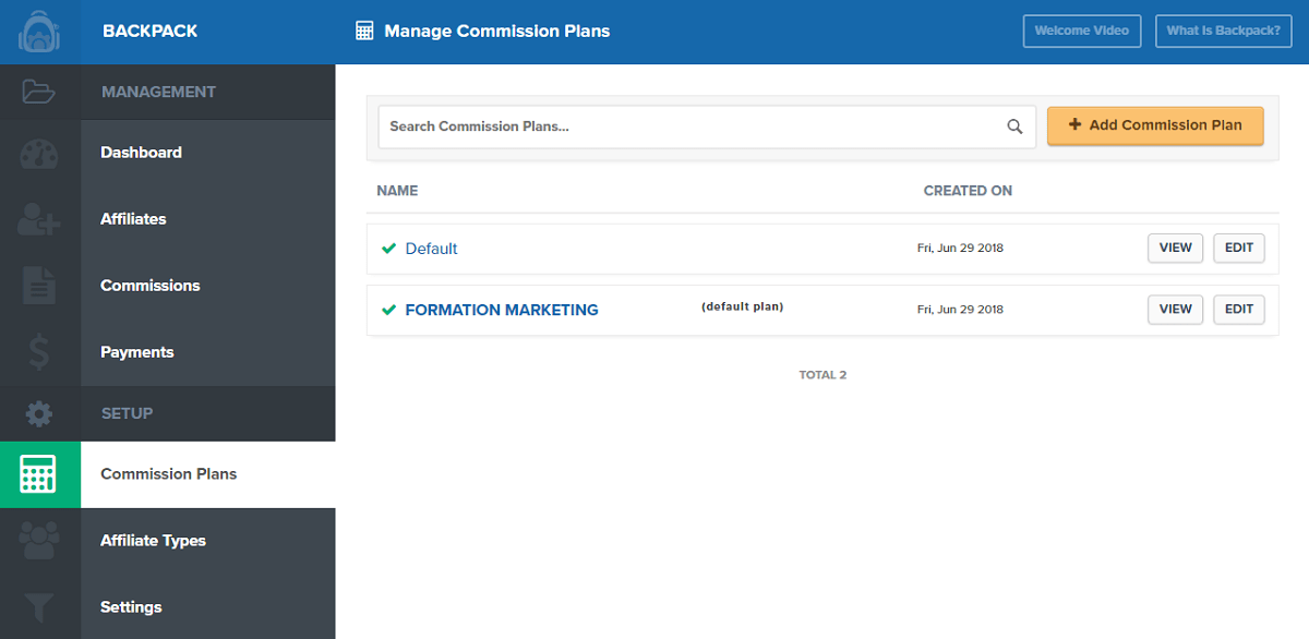 backpack commission plans clickfunnels