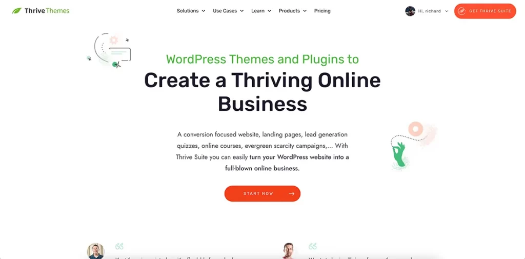 Page d'accueil ThriveThemes
