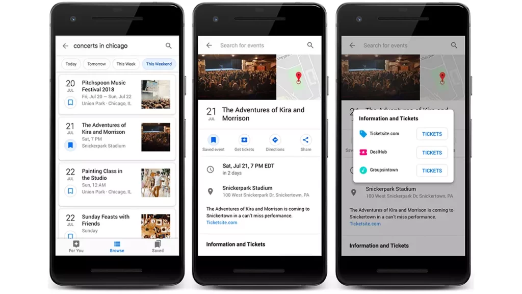 Exemple de Schema Event par Google