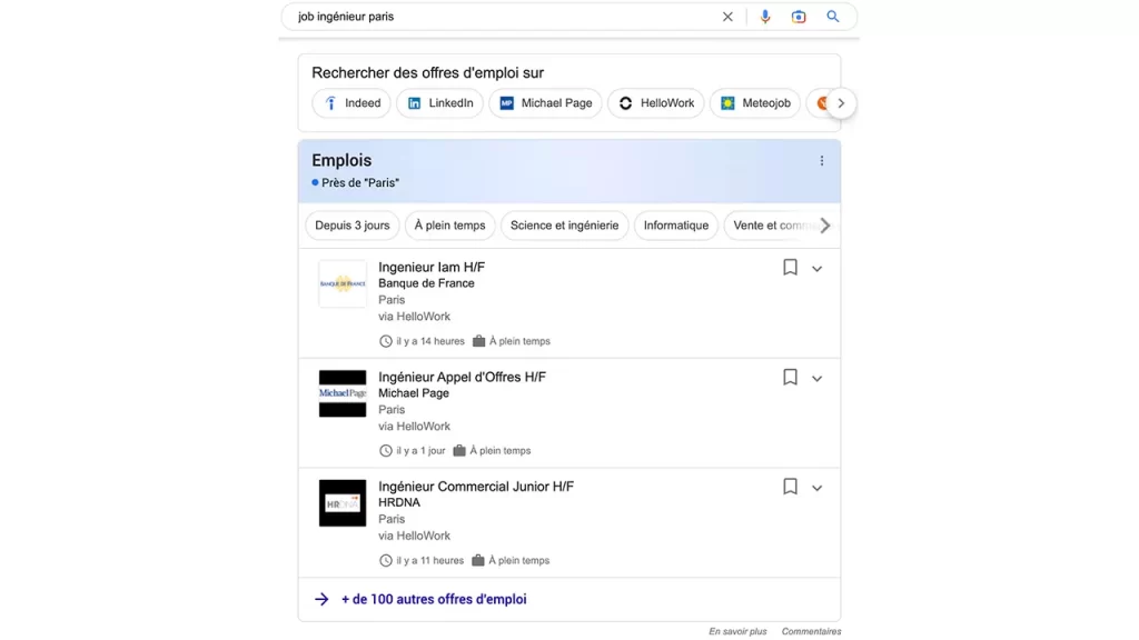 Exemple de Schema Job Posting par Google