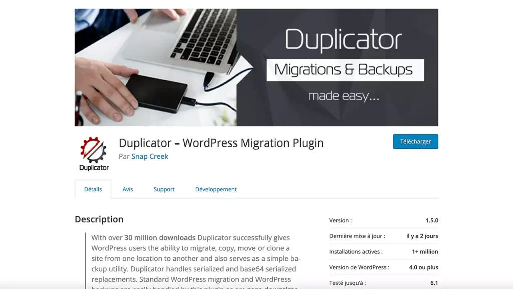 Le plugin WordPress Dupllicator