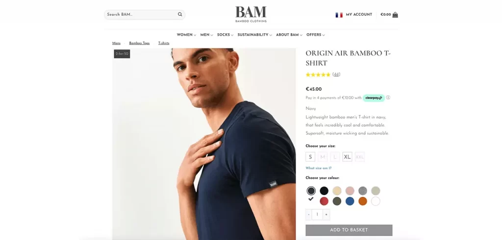 Exemple de page produit réalisé avec WooCommerce