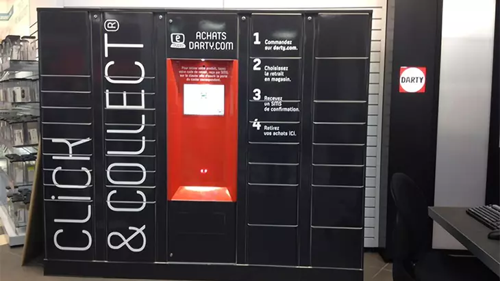 Le click and collect : borne de collecte Darty