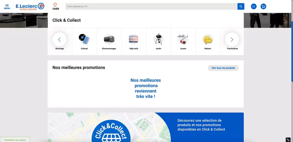 Le Click and collect par le magasin Leclerc