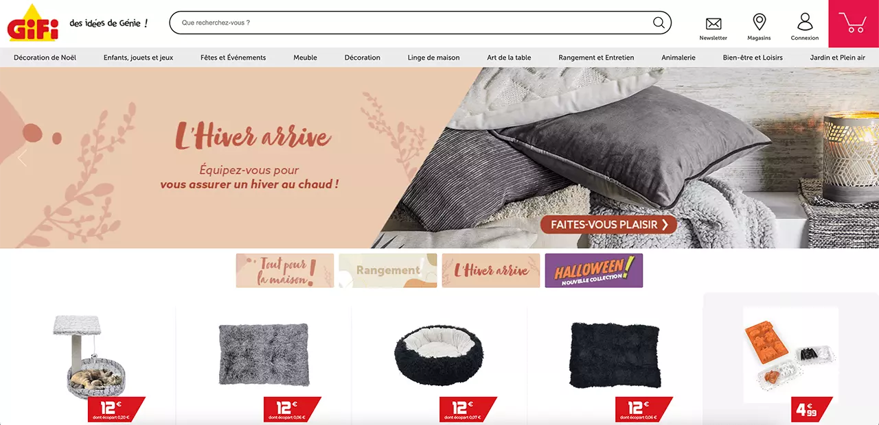 Le site ecommerce du magasin Gifi