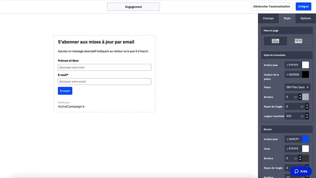 Autorépondeur : création de formulaire de contacts