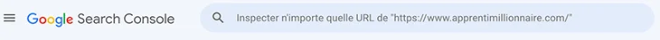 Outil d'inspection d'URL dans la Search Console de Google
