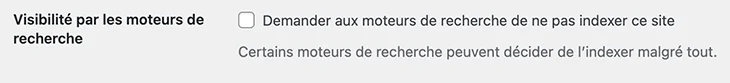 visibilité par les moteurs de recherche pour indexer un site wordpress