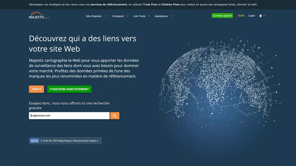 Majestic outil seo gratuit d'analyse et de suivi