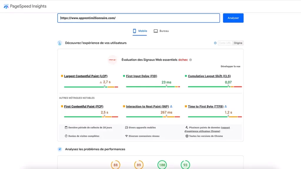 Google Page Speed Insight outil seo gratuit d'analyse et de suivi