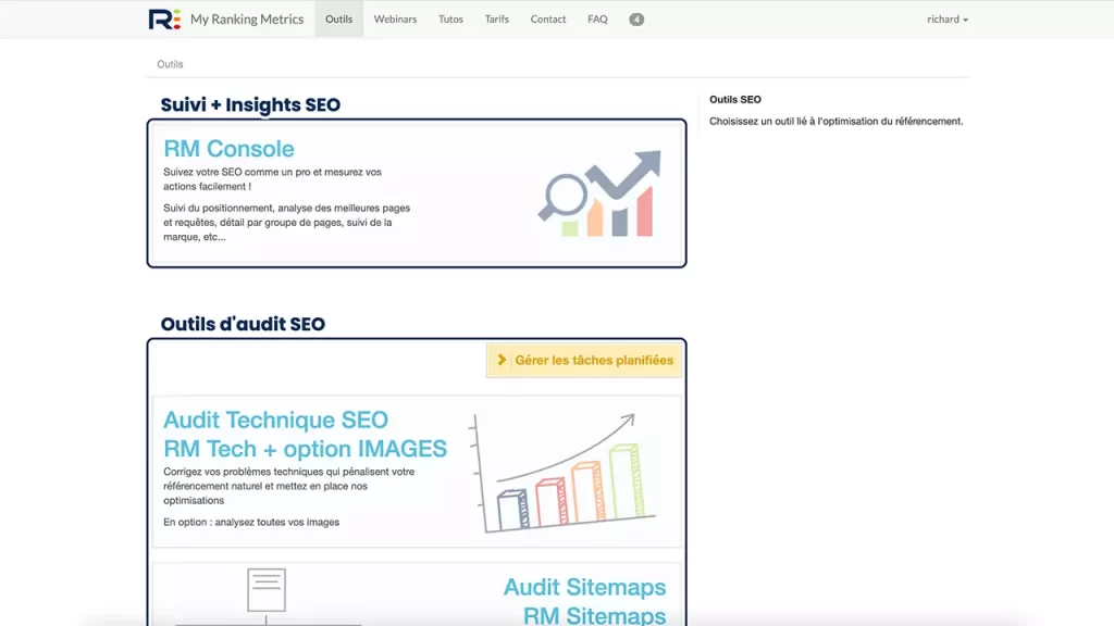RM Tech outil seo gratuit d'analyse et de suivi